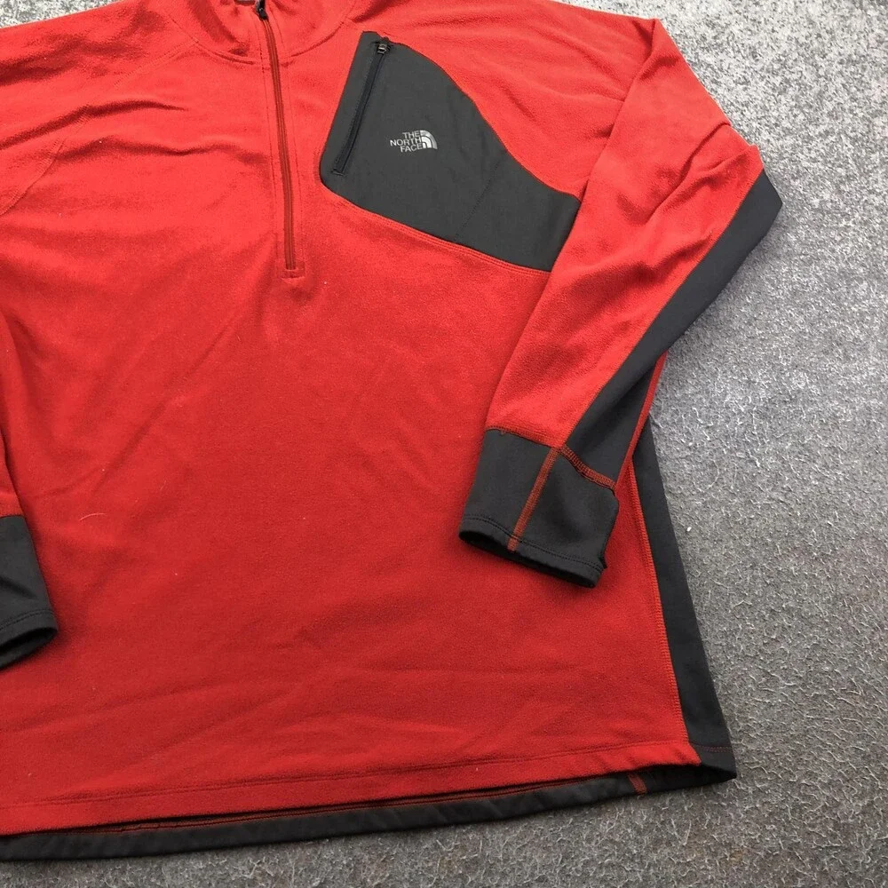 The North Face Pullover Mens XL Red 1/4 Zip Long Sleeve Flight Series Fleece Top